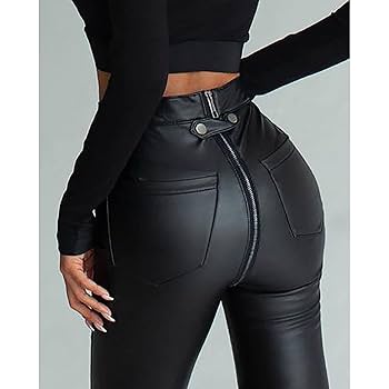 Amazon.co.jp: VTEERY(みさ) 女性用バックジッパーレザーパンツ
